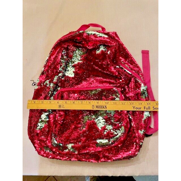 Pink Silver Flip Sequence Girls Backpack 15" x 19" - Picture 6 of 7